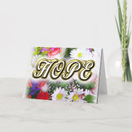 Holiday Blumen Design mit HOPE geschrieben in der  Karte