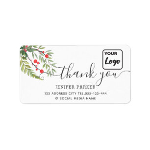 Holiday botanische heilige individuelle Logo danke Adressaufkleber