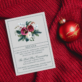 Holiday Bouquet Burgundy Evergreen Bouquet Wedding Begleitkarte