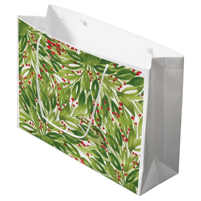 Holiday Bouquet Geschenktasche Große Geschenktüte (Vorderseite Schrägansicht)