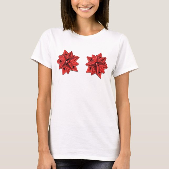 Holiday Bow Bra (rot) T-Shirt (Vorderseite)