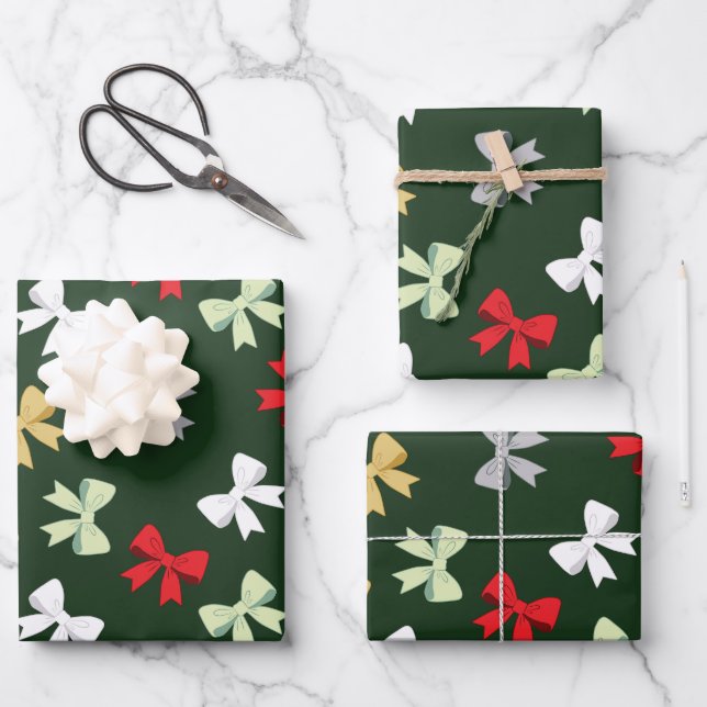 Holiday Bows Geschenkpapier Set (Vorderseite)