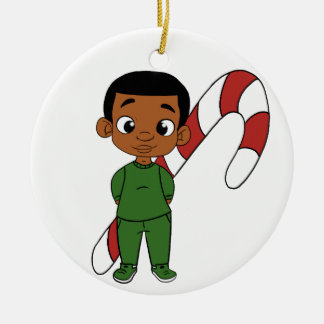 Holiday Boy Caramel Keramik Ornament
