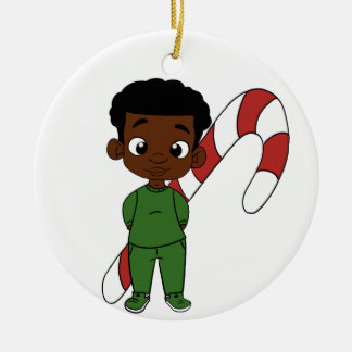 Holiday Boy Chocolate Keramik Ornament