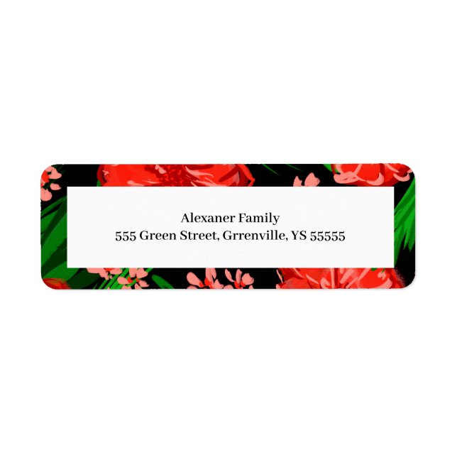 Holiday Bright Floral Border Gerahmte Adresse (Vorne)