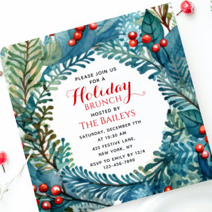 Holiday Brunch Elegantes Weihnachtsfest Einladung