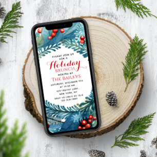 Holiday Brunch Elegantes Weihnachtsfest Einladung