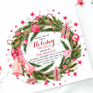 Holiday Brunch Elegantes Weihnachtsfest Einladung