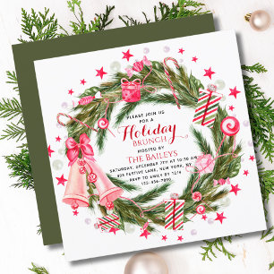 Holiday Brunch Elegantes Weihnachtsfest Einladung
