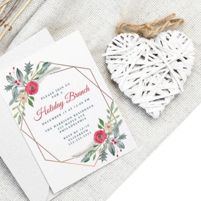 Holiday Brunch Greenery Party Einladung (Von Creator hochgeladen)