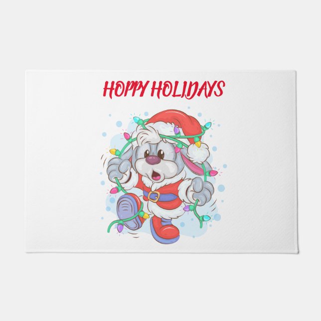 Holiday Bunny Christmas Doormat Fußmatte (Vorderseite)