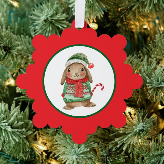 Holiday Bunny Ornament Karte (Insitu (Baum))