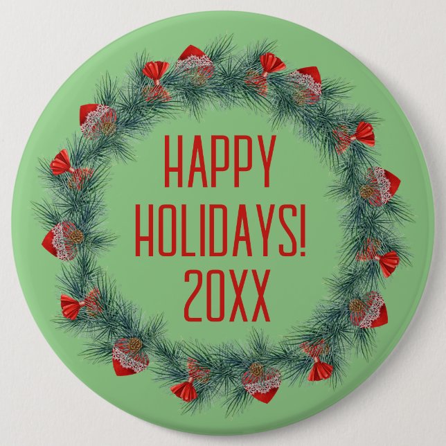 Holiday Button für Wreath und Ribbons (Vorderseite)