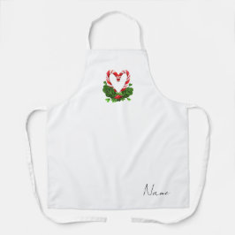 Holiday Candy Cane Heart Moderner Individuelle Nam Schürze
