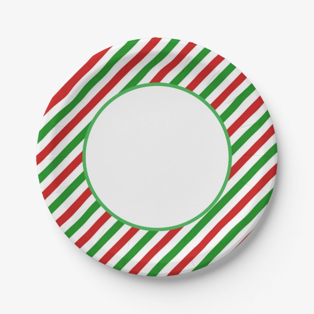 Holiday Candy Cane Paper Plates Pappteller (Vorderseite)