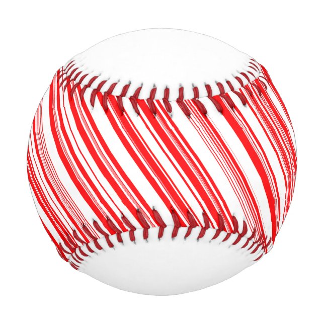 Holiday Candy Cane Red White Stripes 4Joe Baseball (Vorderseite)