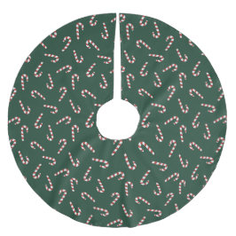 Holiday candy canes Dark Green Tree Skirt Polyester Weihnachtsbaumdecke
