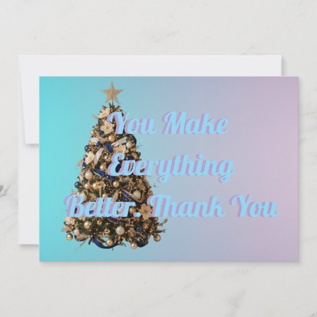 Holiday Card blue and pink  Feiertagskarte (Vorderseite)