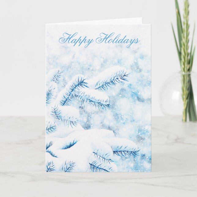 Holiday Card für verschneiten Branchen Dankeskarte (Vorderseite)