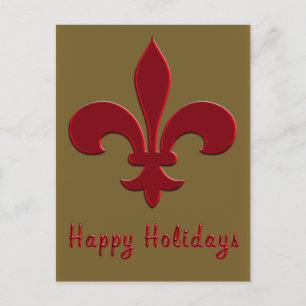 Holiday Cards in Bronze und Deep Red Lilie Feiertagspostkarte