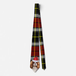 Holiday Cavalier King Charles Dog Karierte Weihnac Krawatte