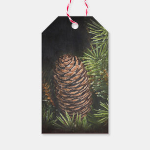 Holiday Chalk Gezeichnet Pinecone und Pine Needles Geschenkanhänger