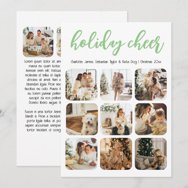 Holiday Cheer 12 Foto Weihnachten Personalisiert (Vorne/Hinten)