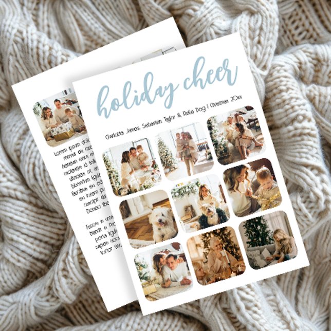 Holiday Cheer 12 Foto Weihnachten Personalisiert (Holiday Cheer 12 Photo Christmas Personalized cards by Ricaso Make your own, add photograph and text)