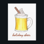 Holiday Cheer Christmas Eggnog Drink Illustration Feiertagspostkarte<br><div class="desc">Die Postkarte zeigt eine originelle Marker-Abbildung einer köstlichen Tasse von Eiernug, mit HOLIDAY CHEER in einem lustigen Schriftart. Ideal, um Weihnachts- oder Winterurlaub-Grüße zu versenden! Dieses Design ist auch auf anderen Produkten erhältlich. Sehen Sie nicht, wonach Sie suchen? Brauchen Sie Hilfe bei der Anpassung? Kontaktieren Sie Rebecca, um etwas für...</div>