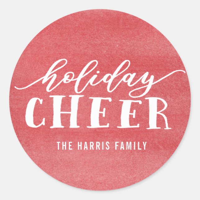 Holiday Cheer Custom Holiday Sticker (Vorderseite)