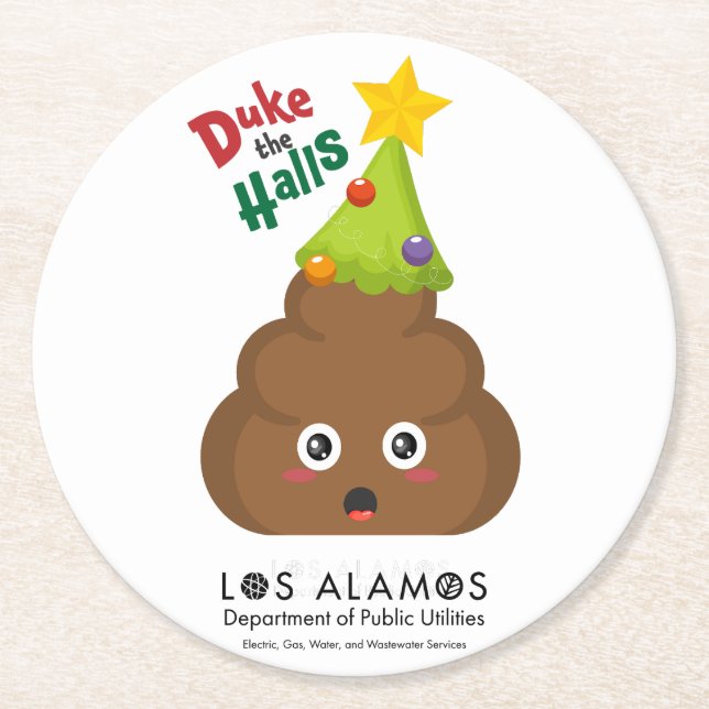 Holiday Cheer mit Duke Runder Pappuntersetzer (Vorderseite)