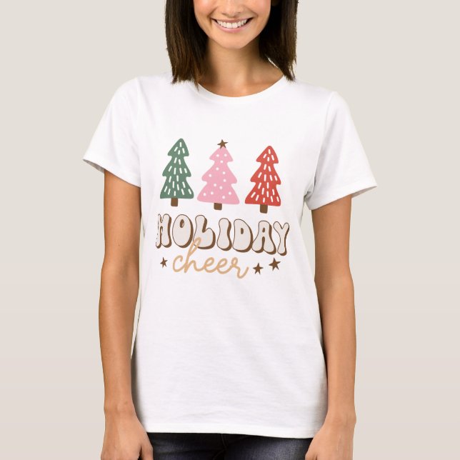 Holiday Cheer Retro Weihnachten T-Shirt (Vorderseite)