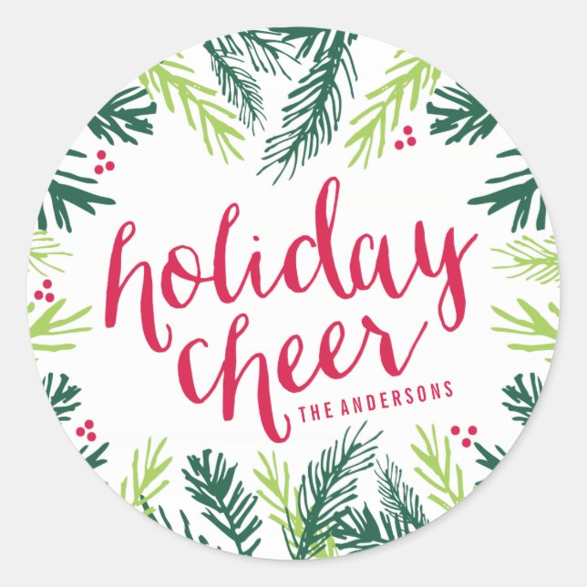 Holiday Cheer | Stickers Tag Cadeau (Devant)