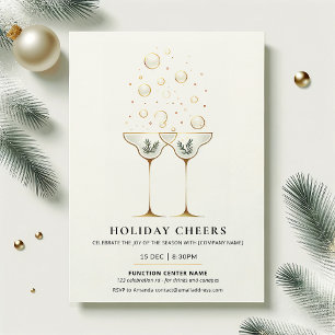 Holiday Cheers Christmas Party Einladung Minimal
