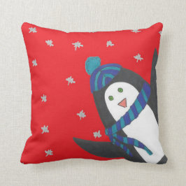 Holiday Cheers Penguin Kissen