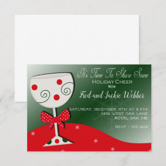 Holiday Chefin Wein Glass Weihnachtsfest Party Einladung