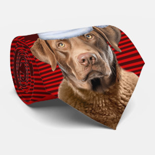 Holiday Chesapeake Retriever Dog Karierte Weihnach Krawatte