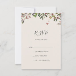Holiday Chic Botanical | Champagne RSVP Card Karte