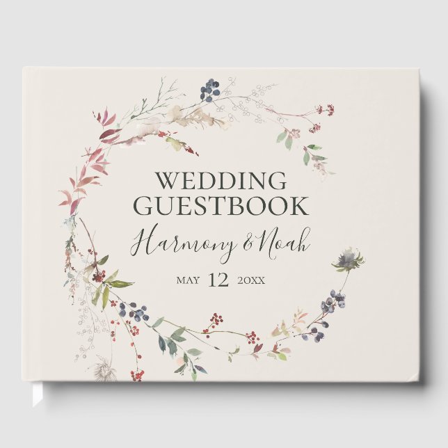 Holiday Chic Botanical | ChampagnerWedding Gästebuch (Vorderseite)