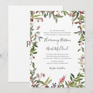Holiday Chic Botanical   Einladung zur White Weddi