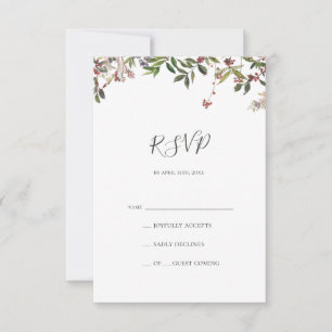 Holiday Chic Botanical Weiße RSVP-Karte RSVP Karte