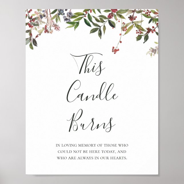 Holiday Chic Botanical | White This Candle Burns Poster (Vorne)