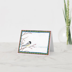 Holiday Chickadee Greeting Card Dankeskarte