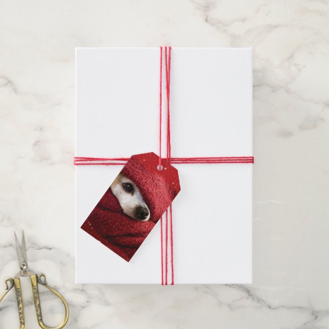 Holiday Chihuahua Gift Tags Geschenkanhänger (Mit Garn)