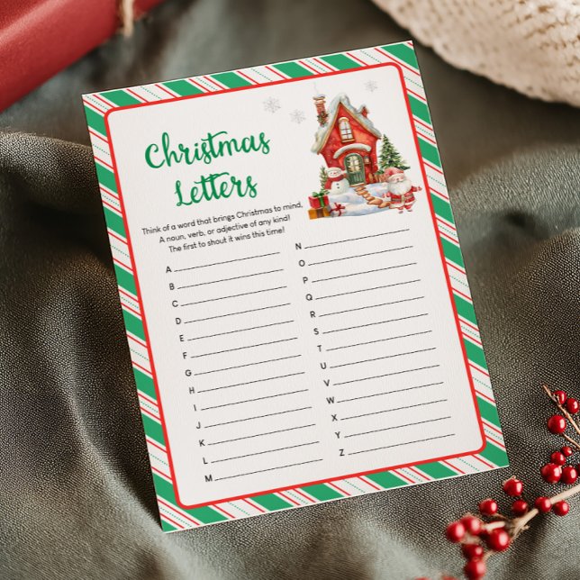 Holiday Christmas Party Letters Game Feiertagskarte (Christmas Party Games)