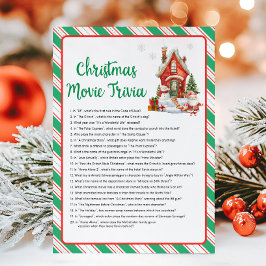 Holiday Christmas Party Movie Trivia Game Feiertagskarte