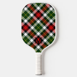 Holiday Christmas Plaid Monogram Initial Sports Pickleball Schläger