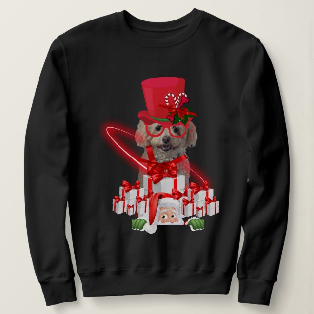 Holiday Christmas Poodle Sweatshirt (Design vorne)