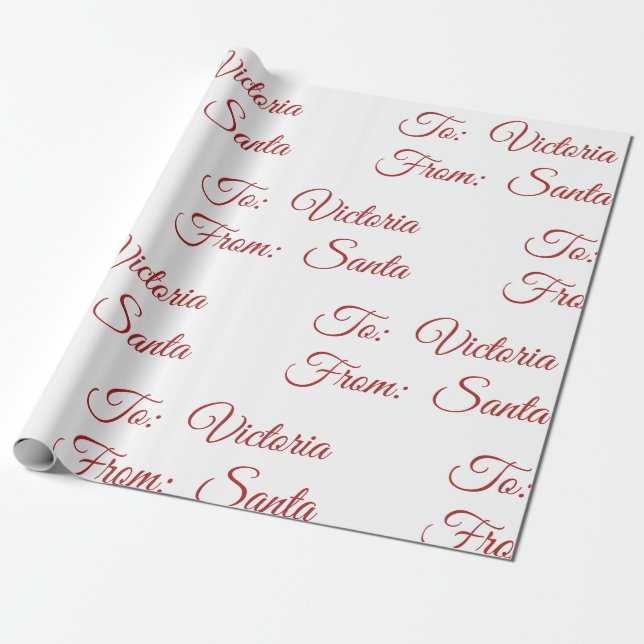 Holiday Christmas To And From Santa Personalized  Geschenkpapier (Ungerollt)
