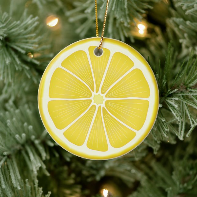 Holiday Citrus Sunshine Lemon Keramik Ornament (Baum)